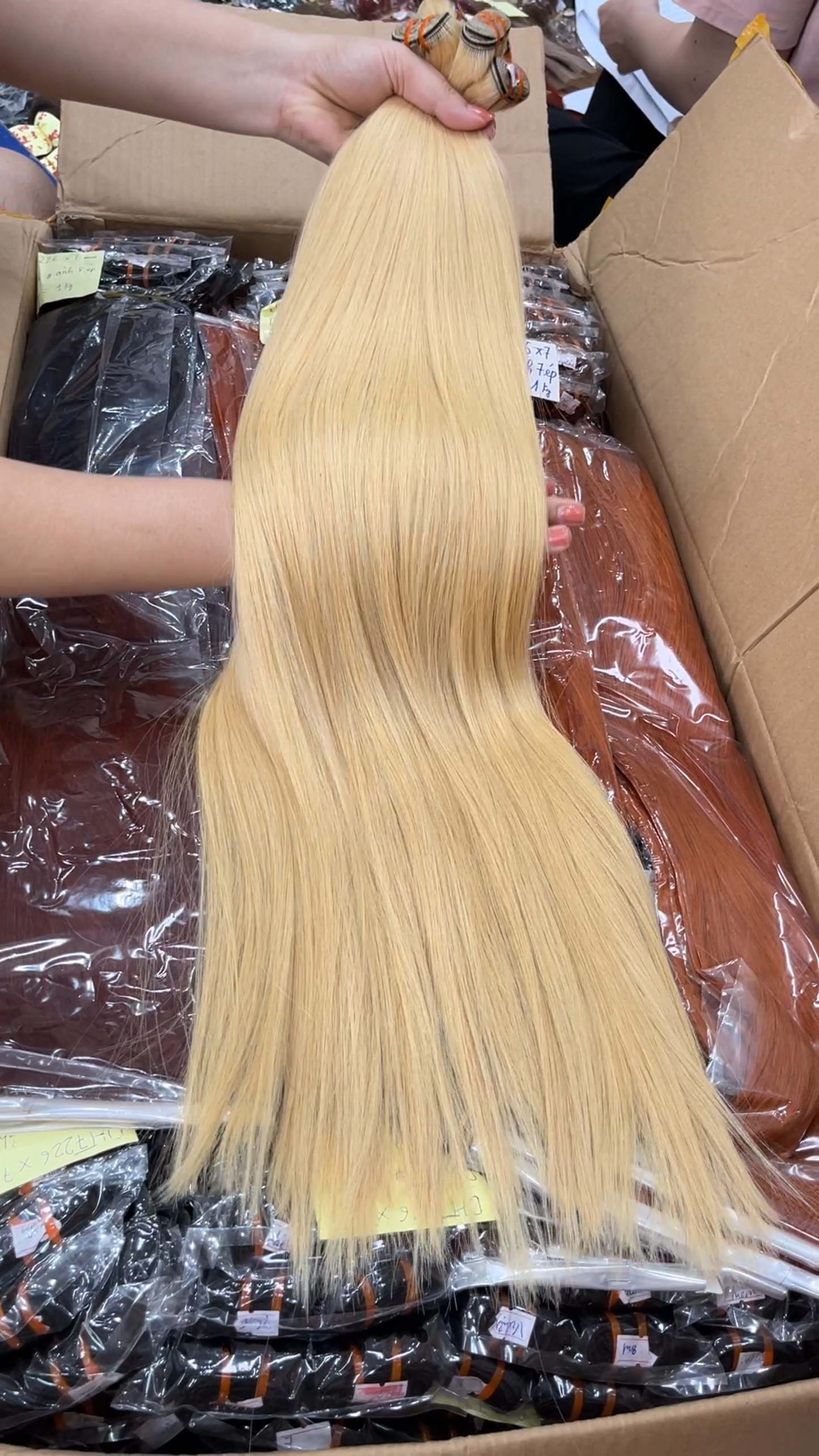 Long Blonde Weft Hair Extension