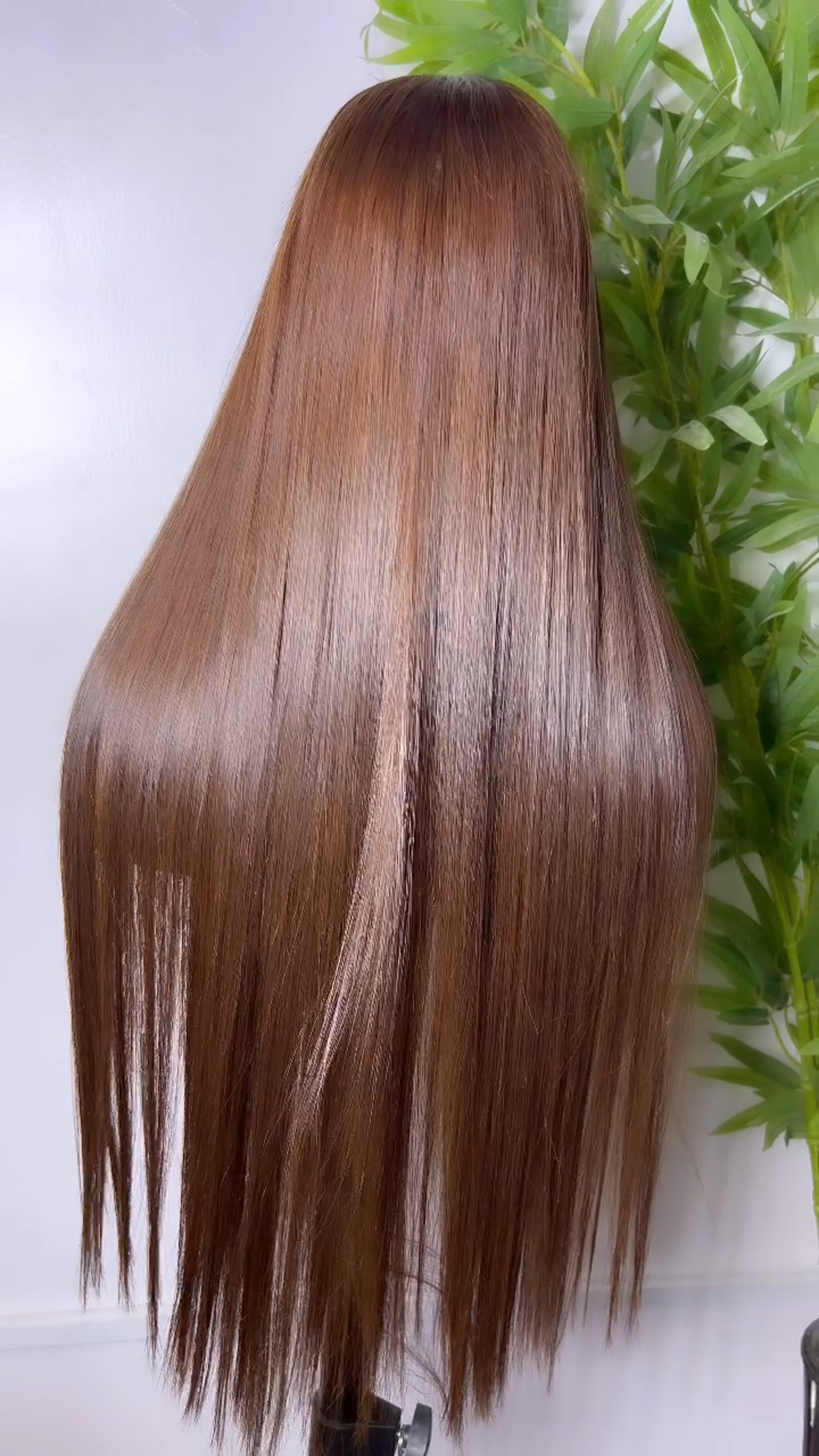 Super Luxury Sable Shine 2x6 HD Lace: Long, Sleek And Glossy Brown Human Hair Wig