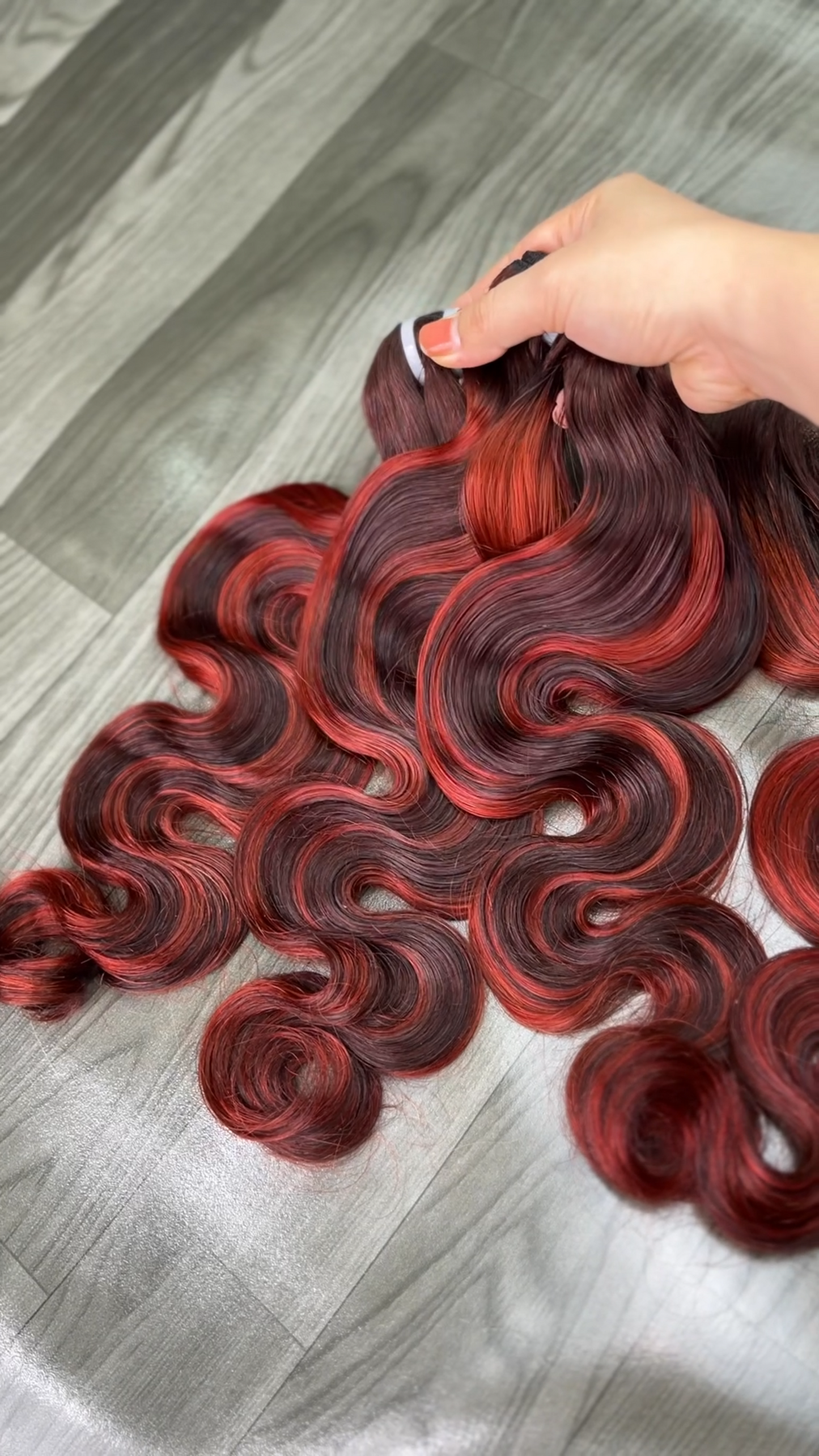 Fiery Red Waves Body Hair Bundles Hair Extension