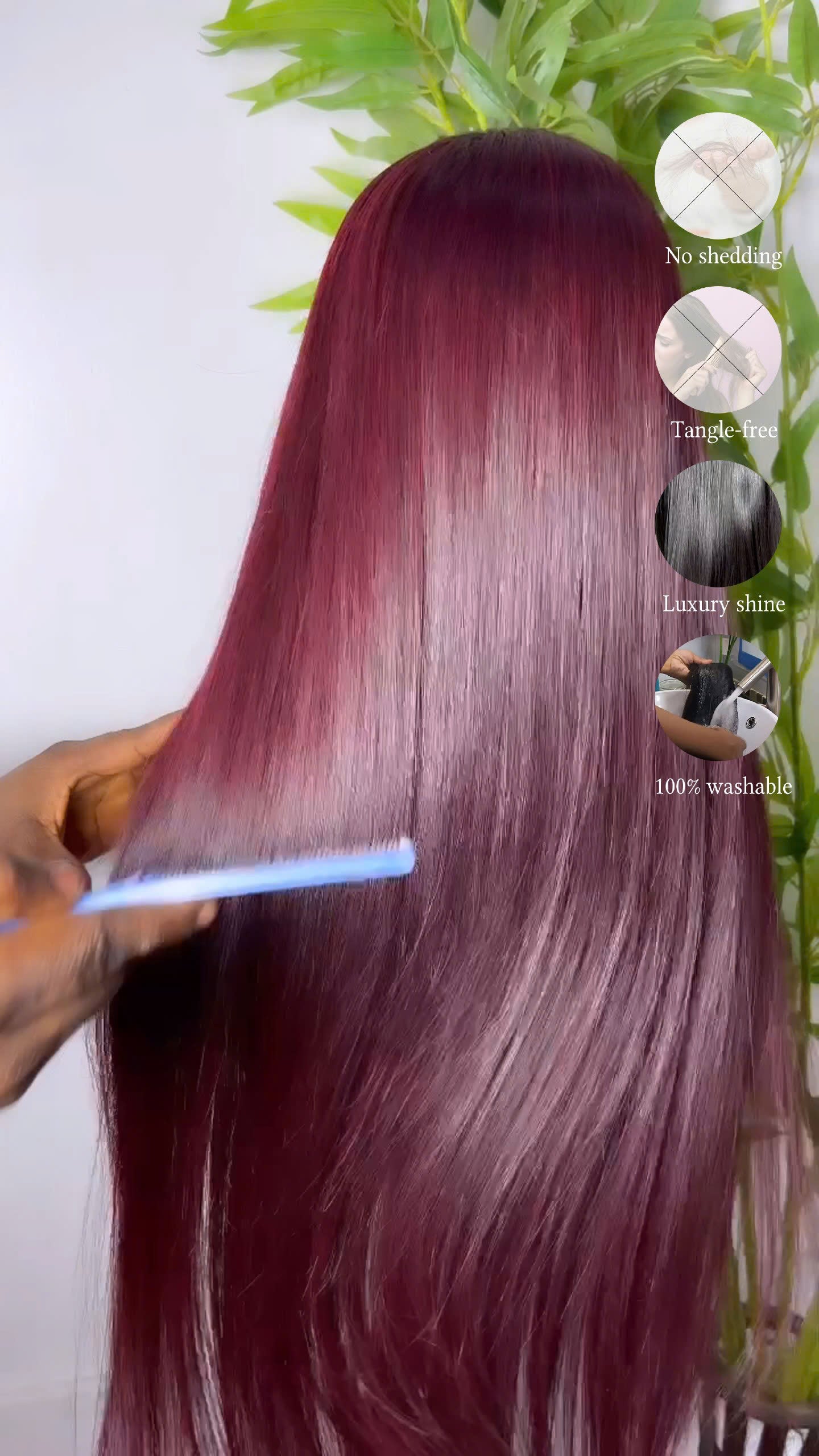 Vintage Scarlet: Luxuriously Smooth Long Red 2x4 Thin Lace Glueless Human Hair Wig