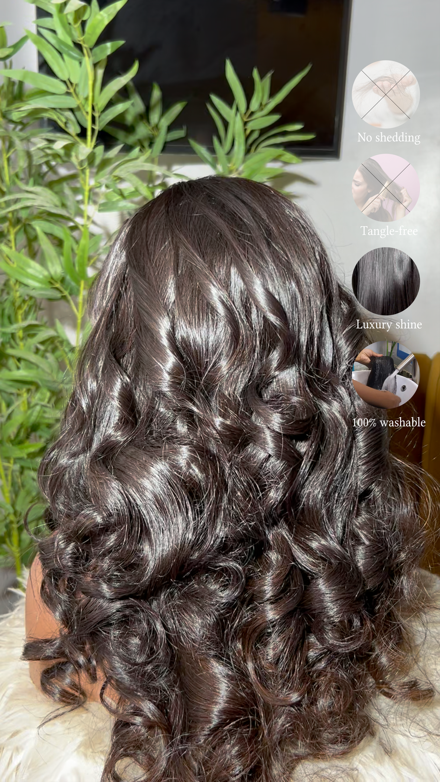 Silk Noir 5by5 Thin Lace Elegant Long and Bouncy Human Hair Wig Pre Everything