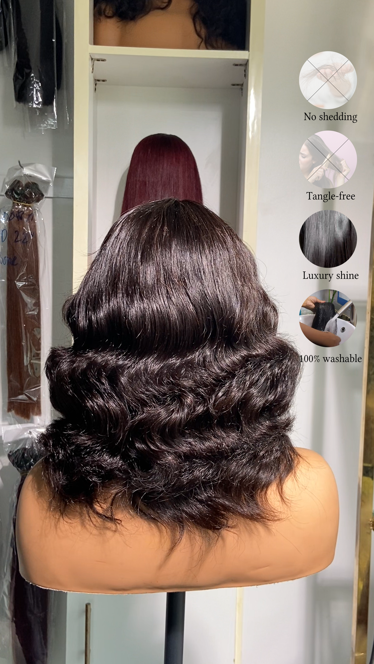 Black Short Bouncy Human Hair 2by4 Thin Lace Glueless Wig Pre Everything