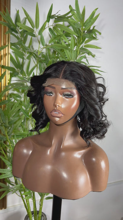 Midnight Super Bouncy 5x5 HD Lace Short Bob Human Hair Glueless Wig No Pre Cut
