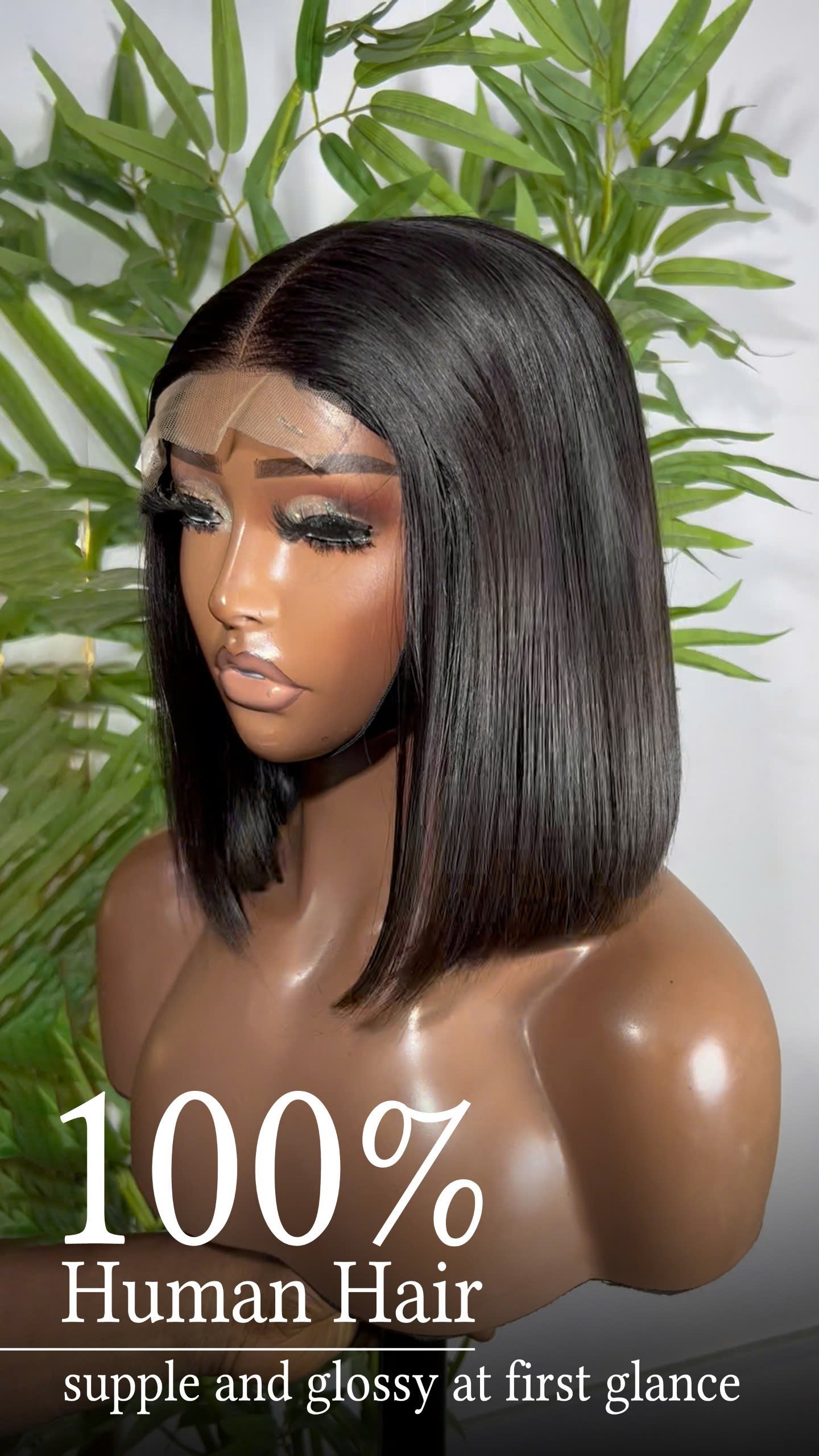 Ebony Chic Bone Straight Bob 2x6 Thin Lace Glueless Human Hair Wig Pre-Everything